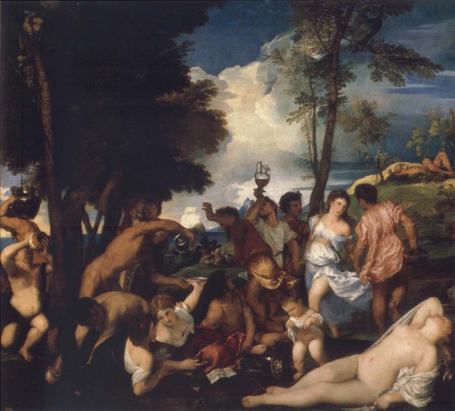 TIZIANO Vecellio Bacchanal or the Andrier